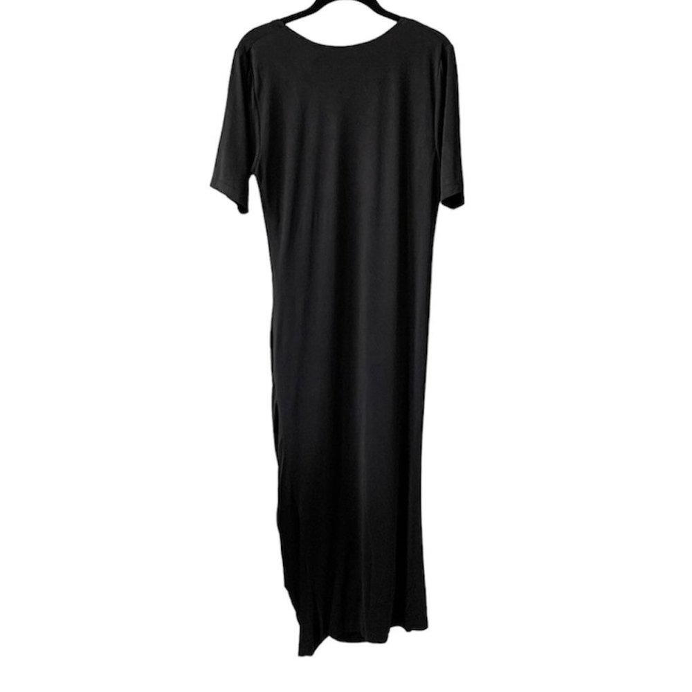 WAYF Rigby Ruched Midi Dress in Black - Picture 3 of 11